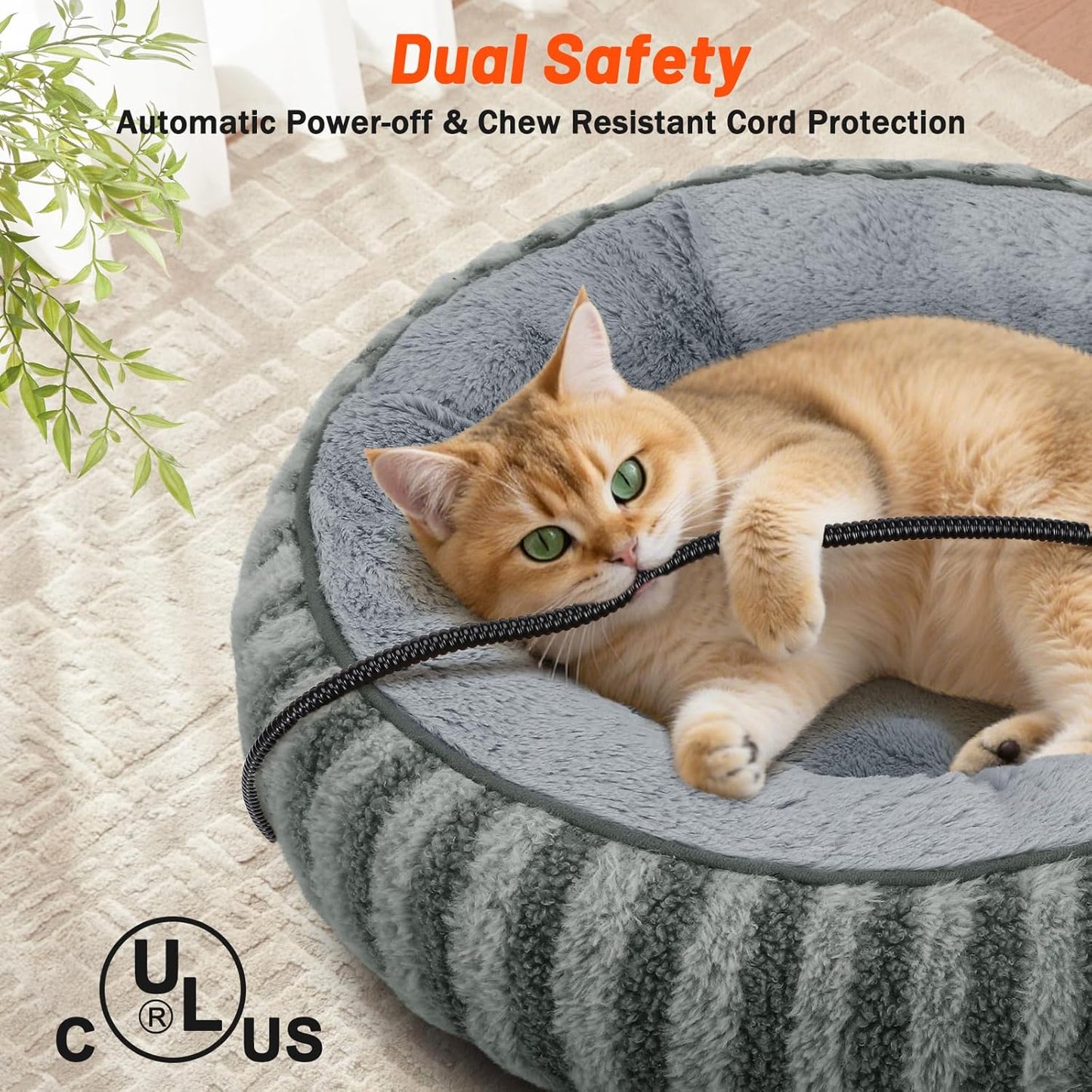 Luxury Heated Cat Bed with Adjustable Temperature