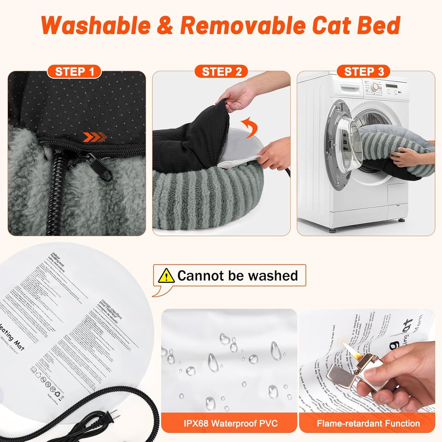 Luxury Heated Cat Bed with Adjustable Temperature