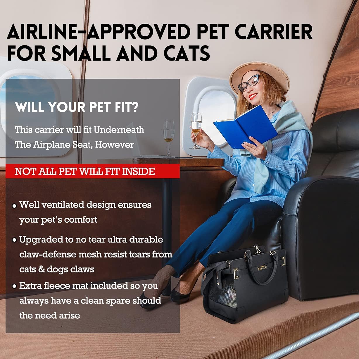 Luxury Designer Pet Carrier with Airline Approval