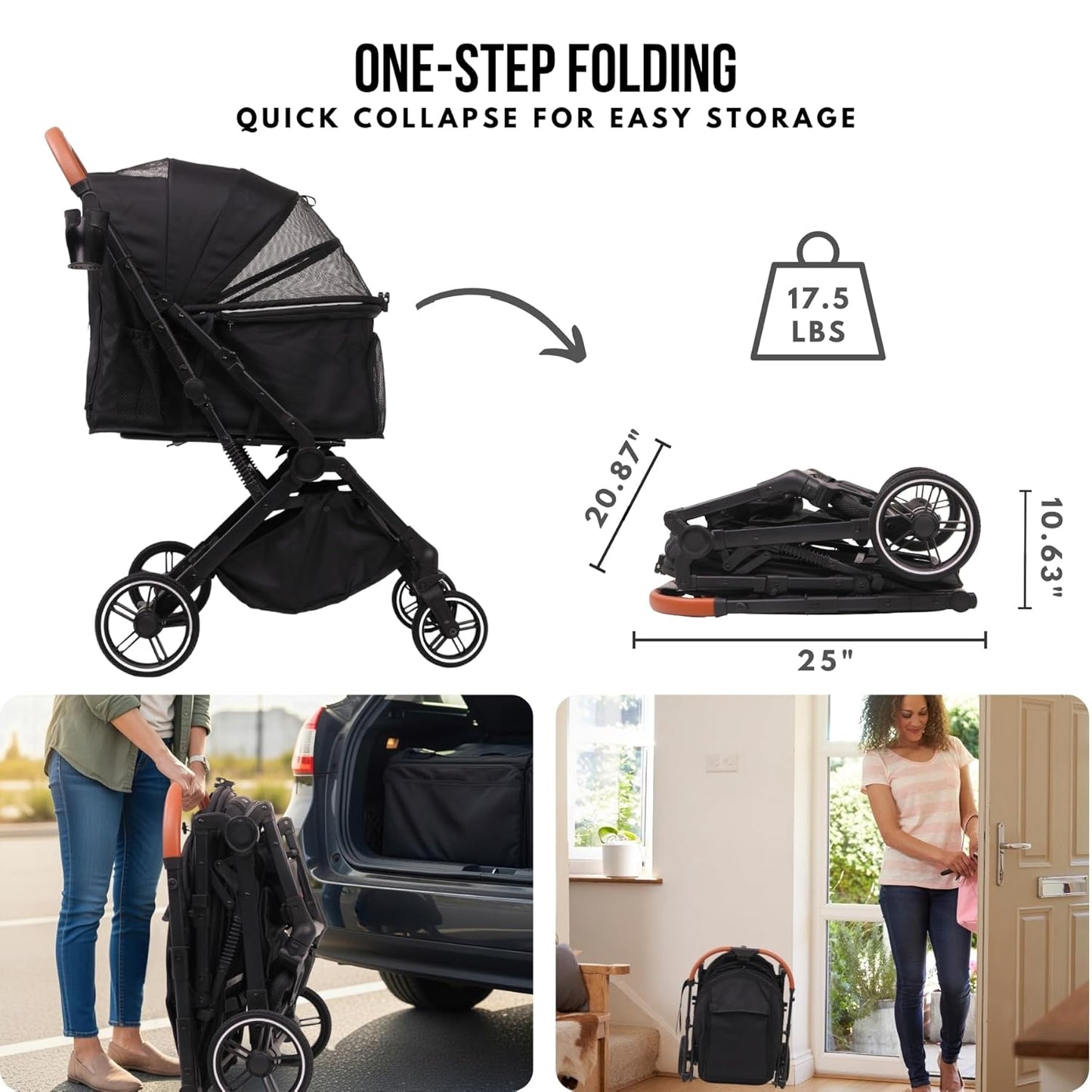 Premium Portable Pet Stroller for Dogs & Cats