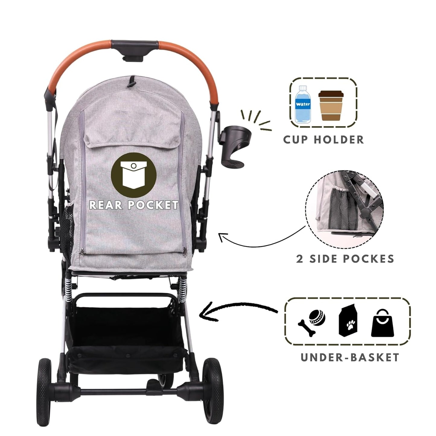 Premium Portable Pet Stroller for Dogs & Cats