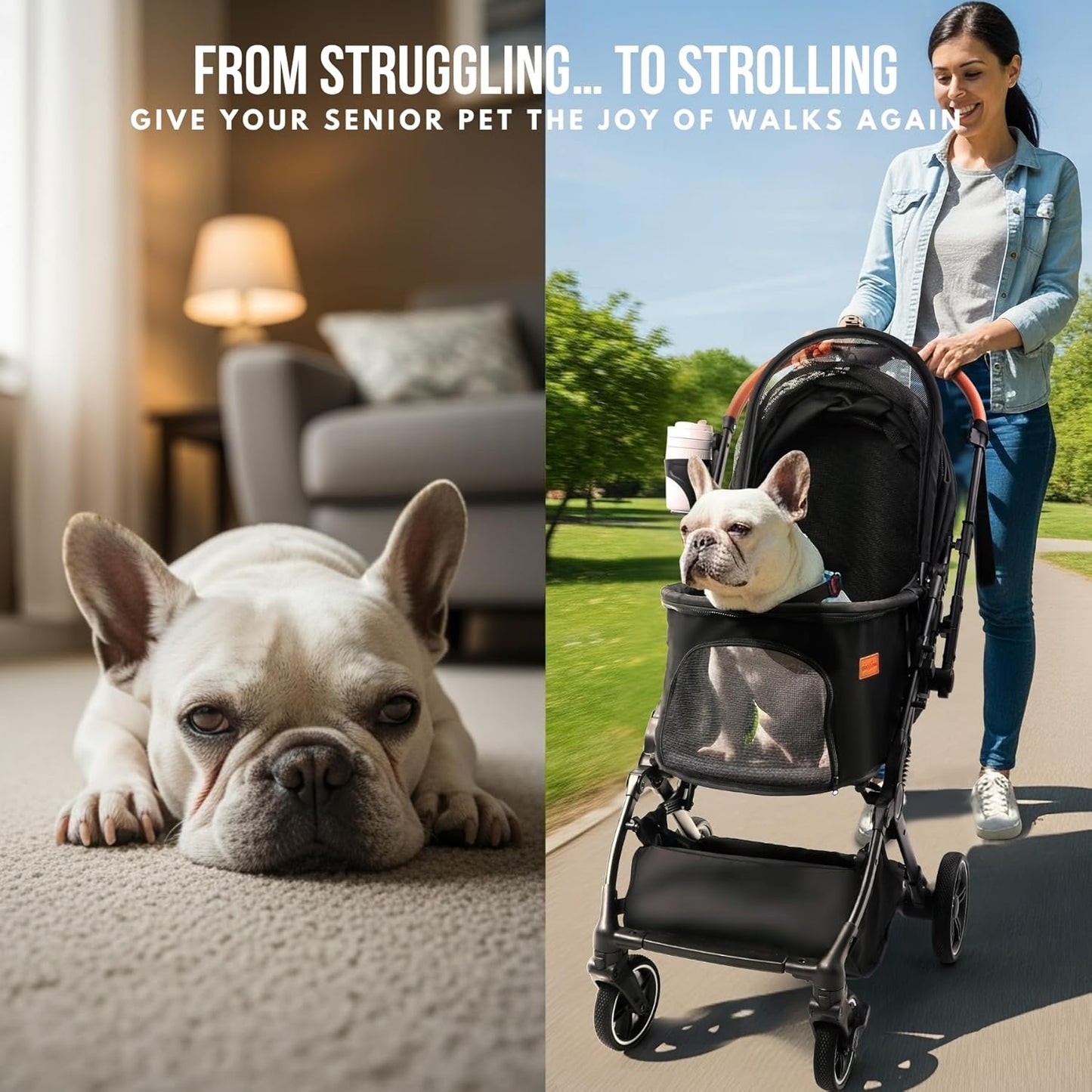 Premium Portable Pet Stroller for Dogs & Cats
