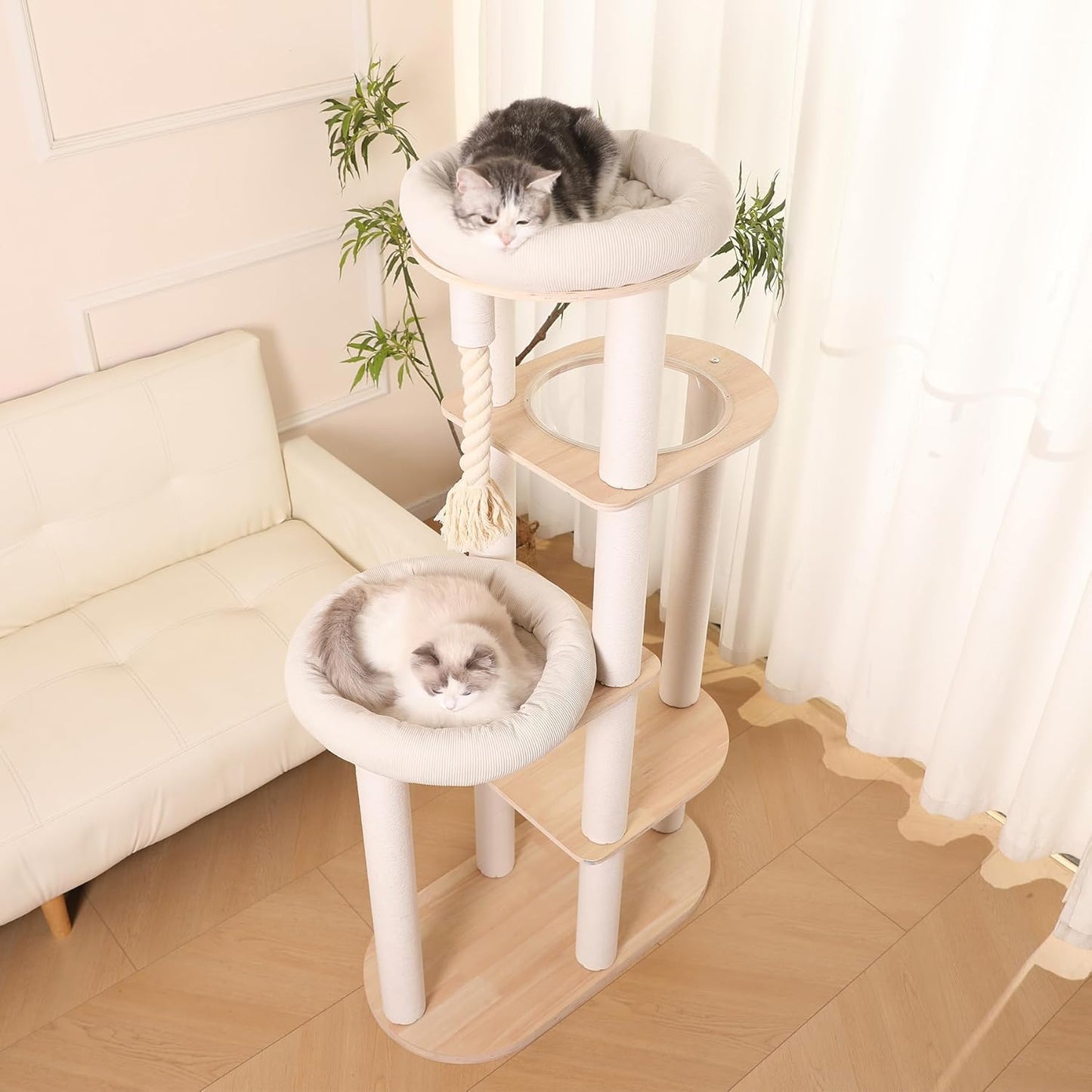 Luxury Cat Tree Tower with Hammocks and Scratching Posts